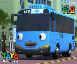 yapboz TAYO iyimser ve neşeli bir mavi otobüs